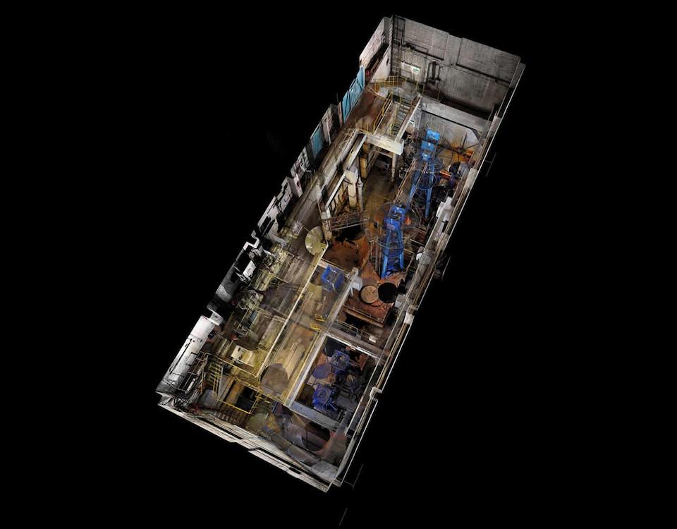 Rendered Pointcloud from a plant room laser scan survey